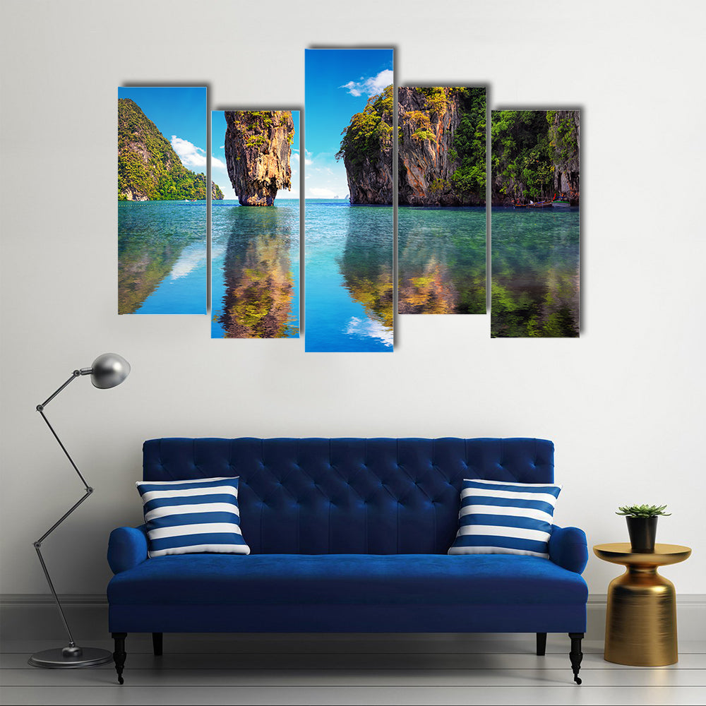 James Bond Island Reflection In Phuket Canvas Wall Art