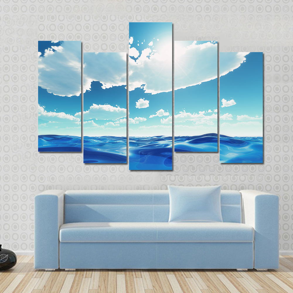 Summer Ocean Waves Canvas Wall Art