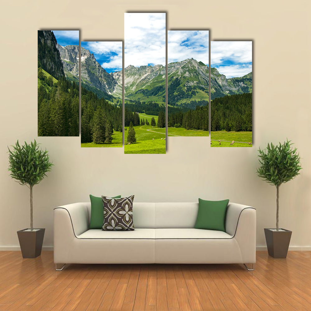 Arnibach Valley Near Engelberg Canvas Wall Art