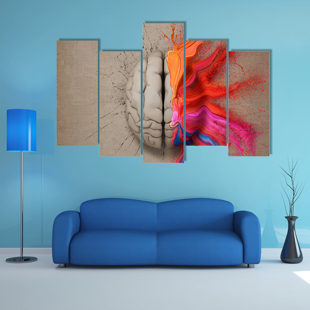 Creative Brain Paint Explosion Canvas Wall Art