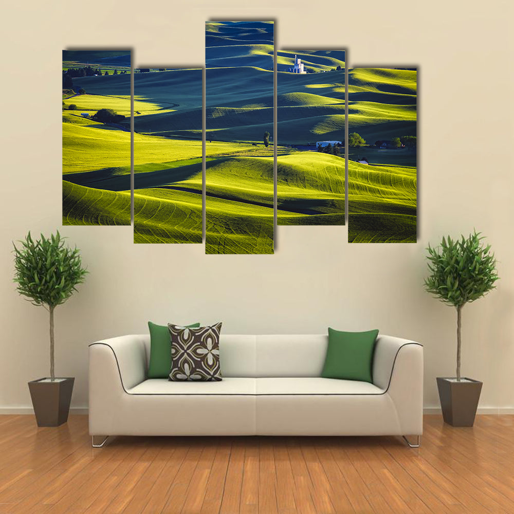 Palouse Rolling Hills at Sunset Canvas Wall Art