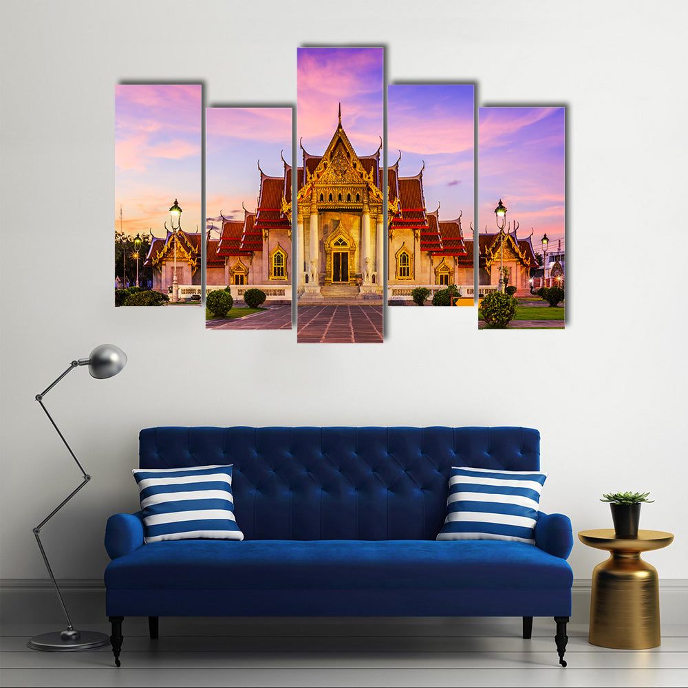 The Marble Temple In Thailand Canvas Wall Art