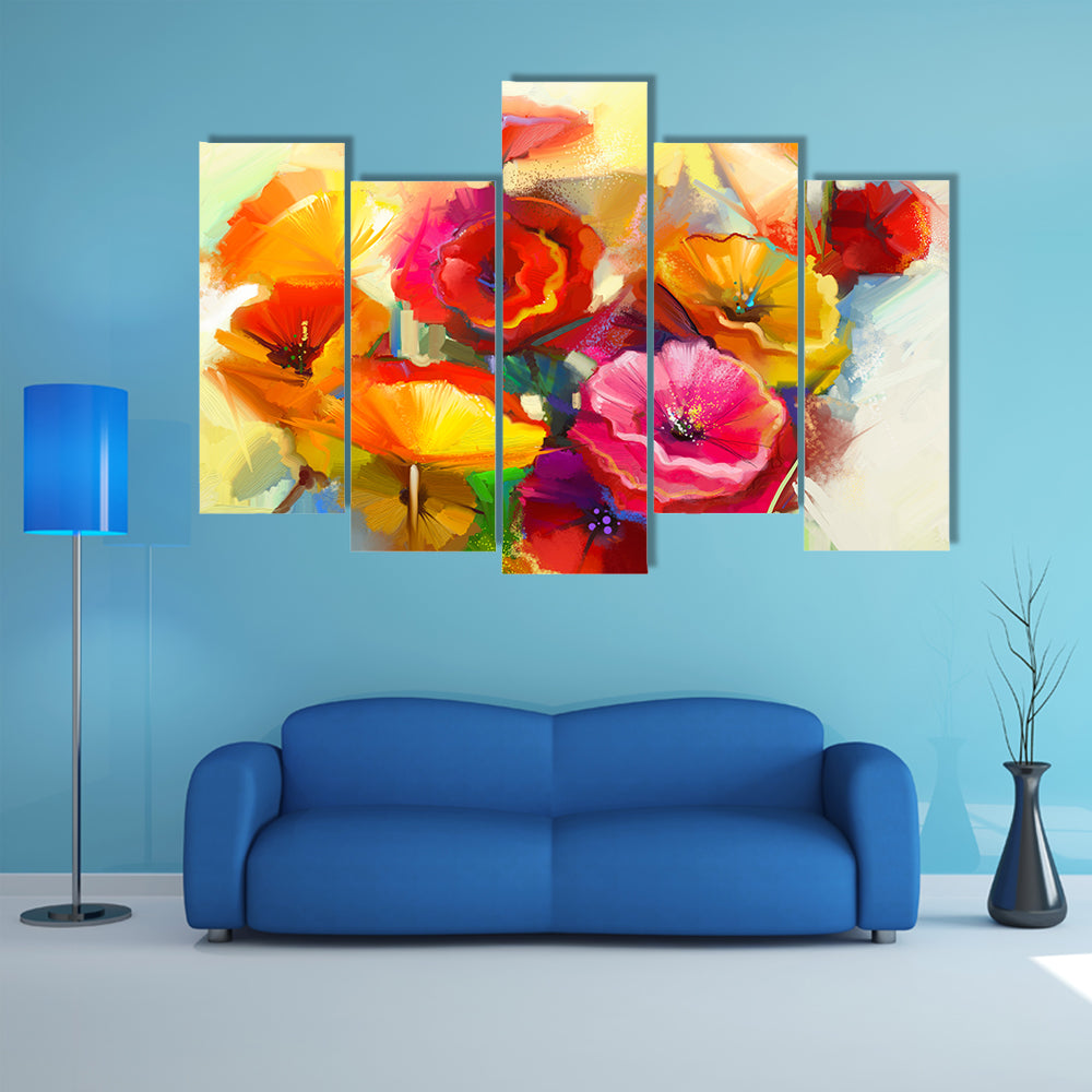 Colorful Spring Flowers Canvas Wall Art