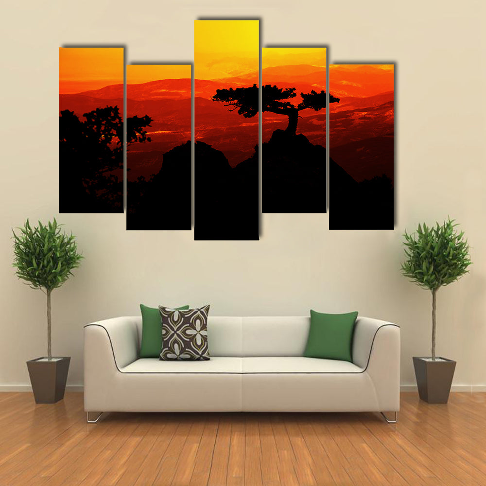 African Jungle Sunset Canvas Wall Art