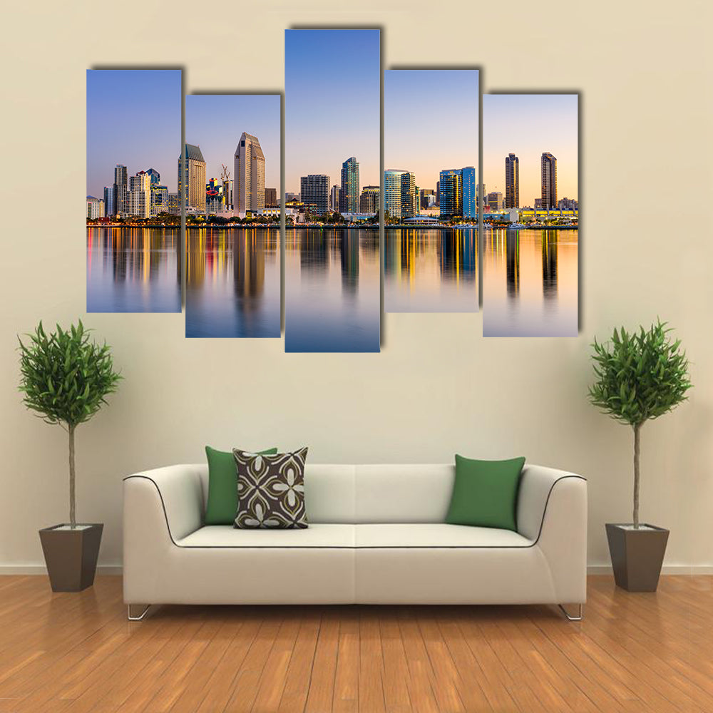 San Diego Skyline at Dusk Canvas Wall Art