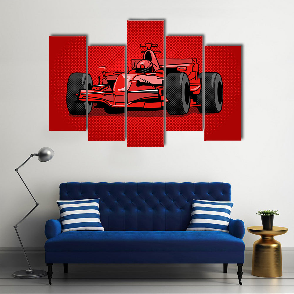 Red Pop Racing Car Canvas Wall Art