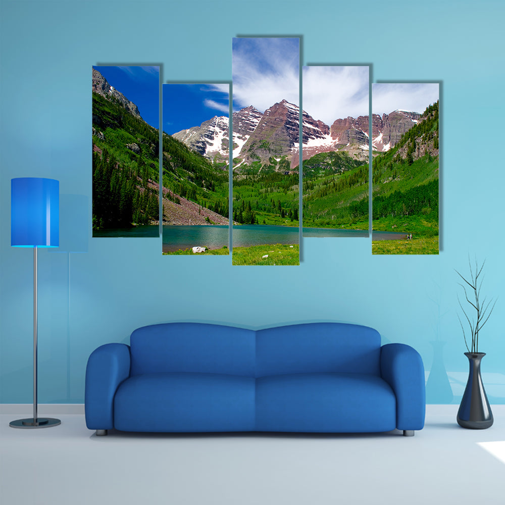 Maroon Bells Alpine Lake and Mountain Peaks Canvas Wall Art