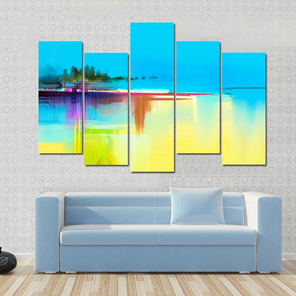 Lake In Spring Season Canvas Wall Art