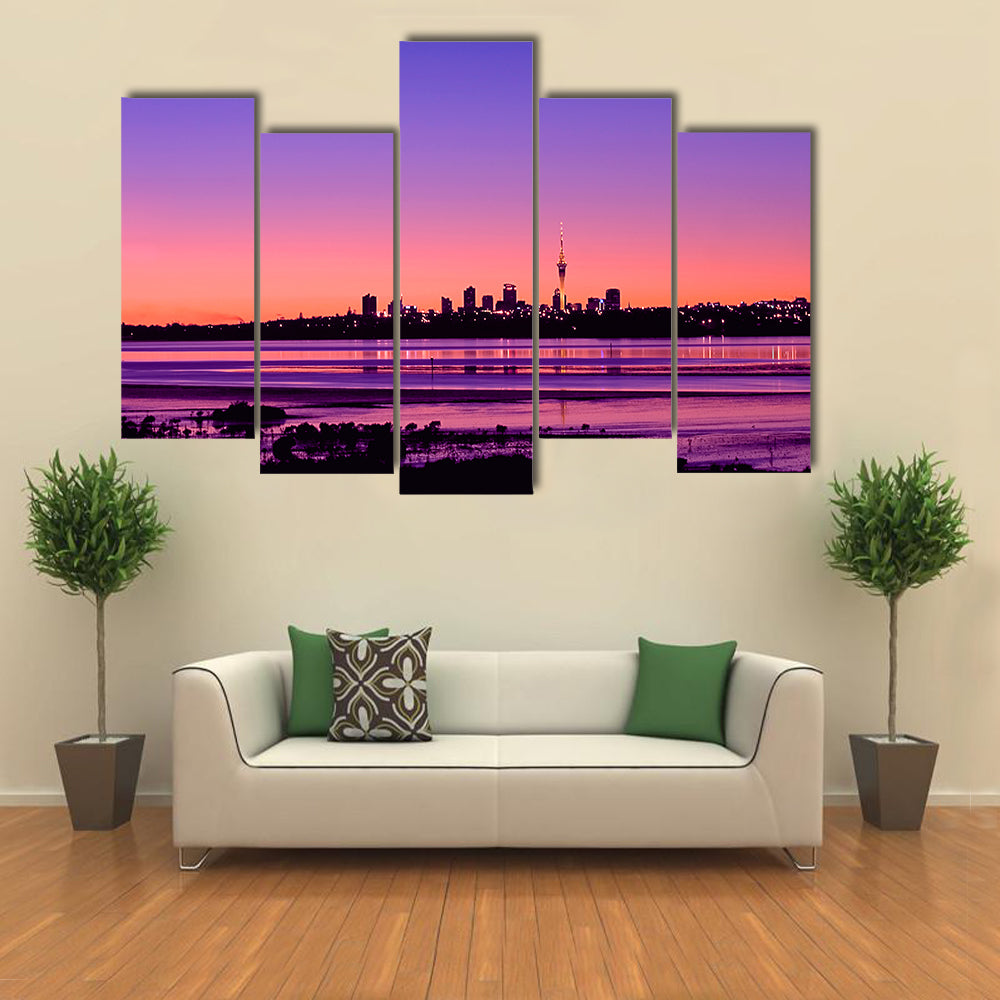 Auckland City Sunrise Canvas Wall Art