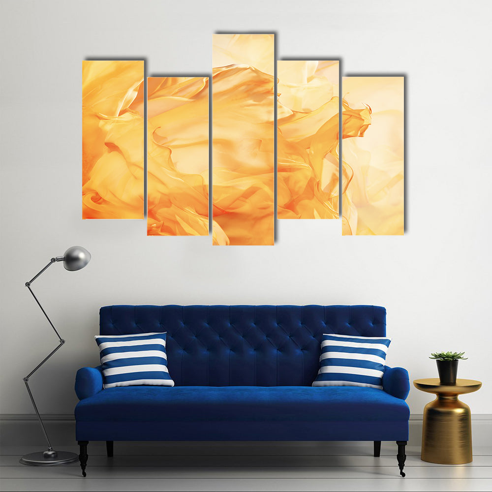 Golden Flowing Fabric Abstract Canvas Wall Art