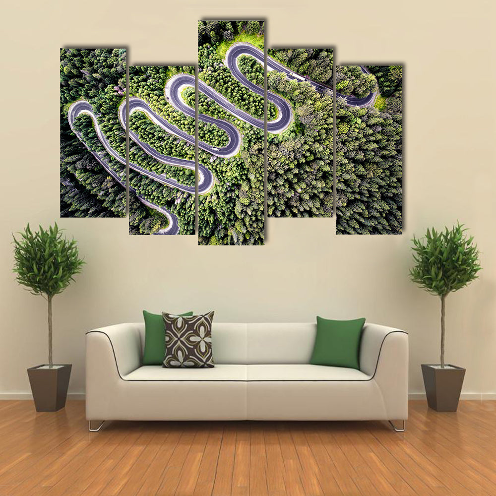 Transfagarasan Curvy Road In Romania Canvas Wall Art