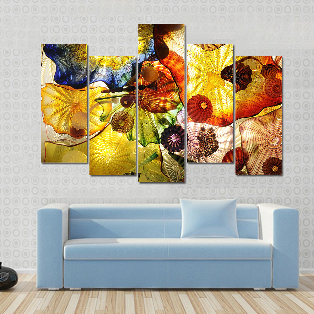 Colorful Artistic Work With Glass Canvas Wall Art