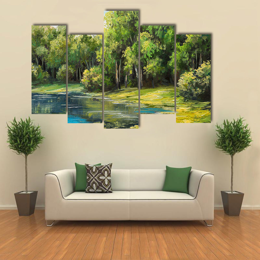 Lake in the Forest Canvas Wall Art