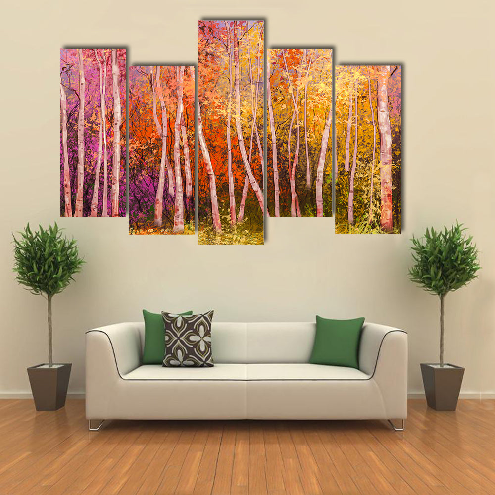 Colorful Autumn Trees Canvas Wall Art