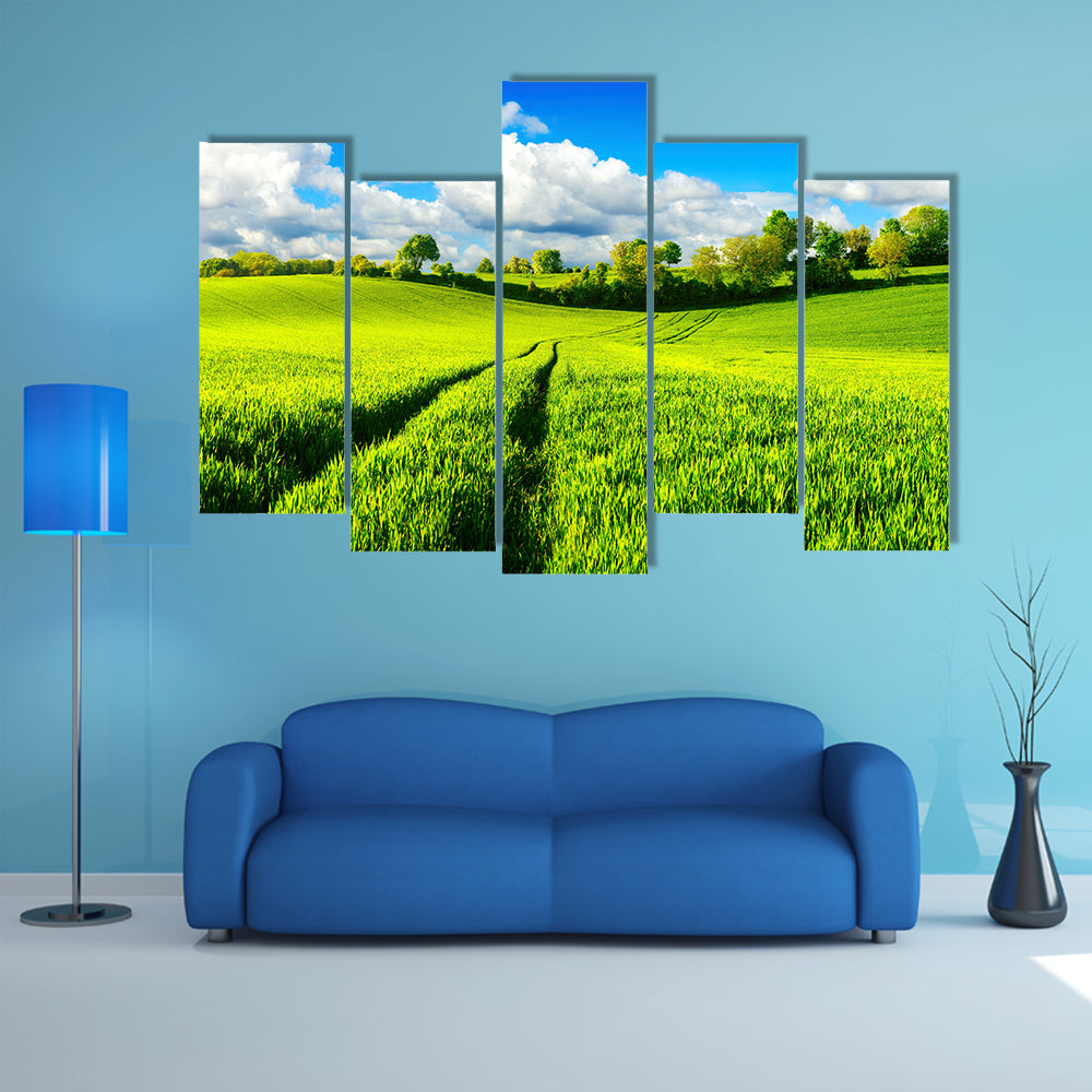 Idyllic Green Fields Canvas Wall Art
