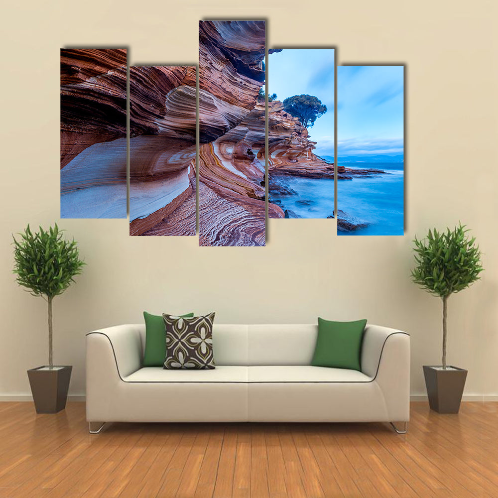 Painted Cliffs on Maria Island Canvas Wall Art