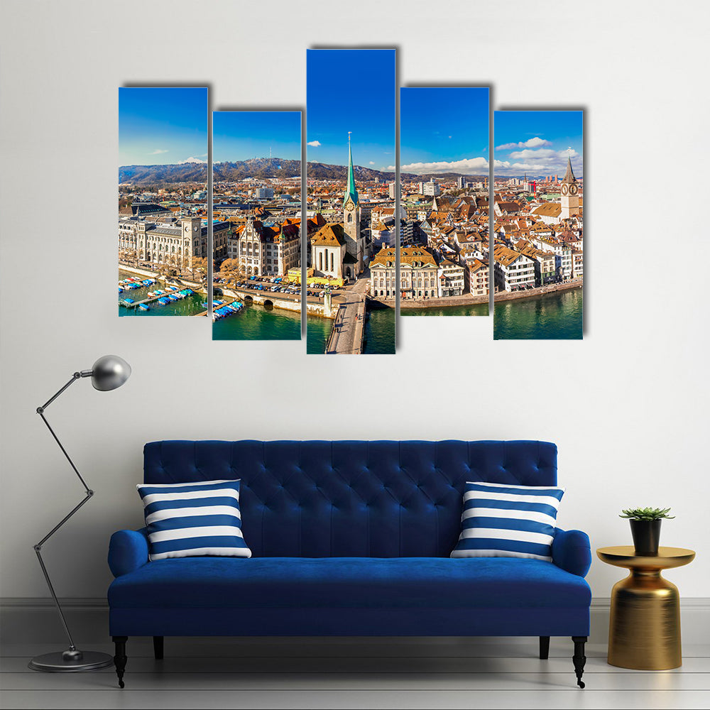 Historic Zurich City Canvas Wall Art