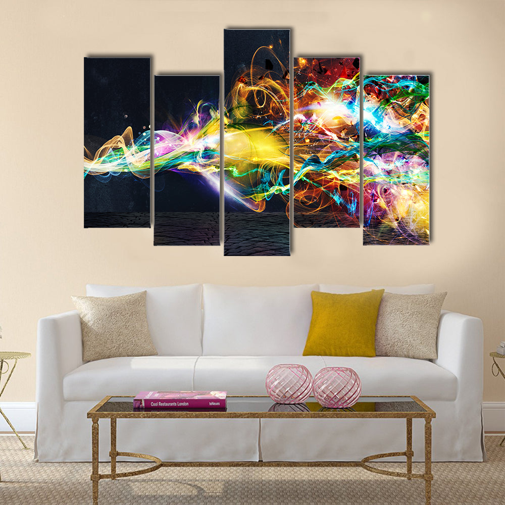 Colorful Light in Motion Canvas Wall Art
