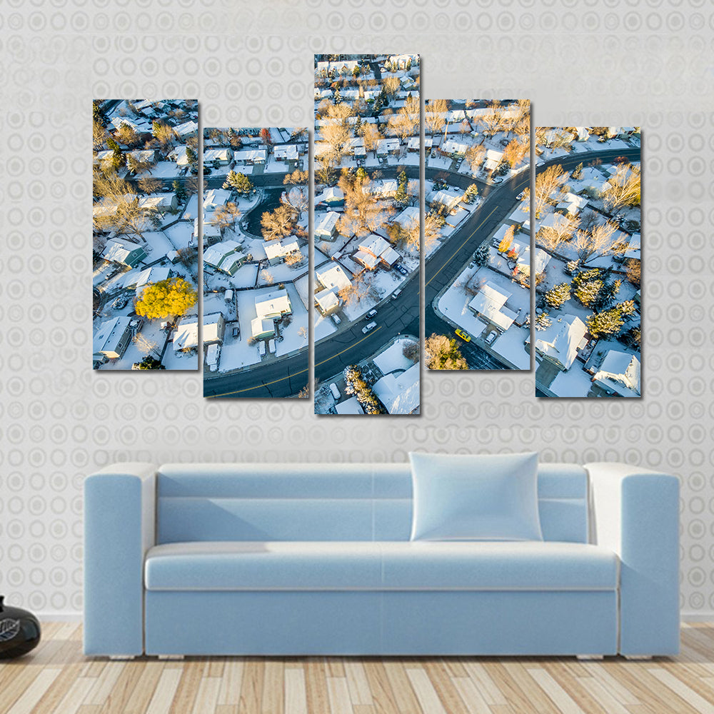 Fort Collins Cityscape In Colorado Canvas Wall Art