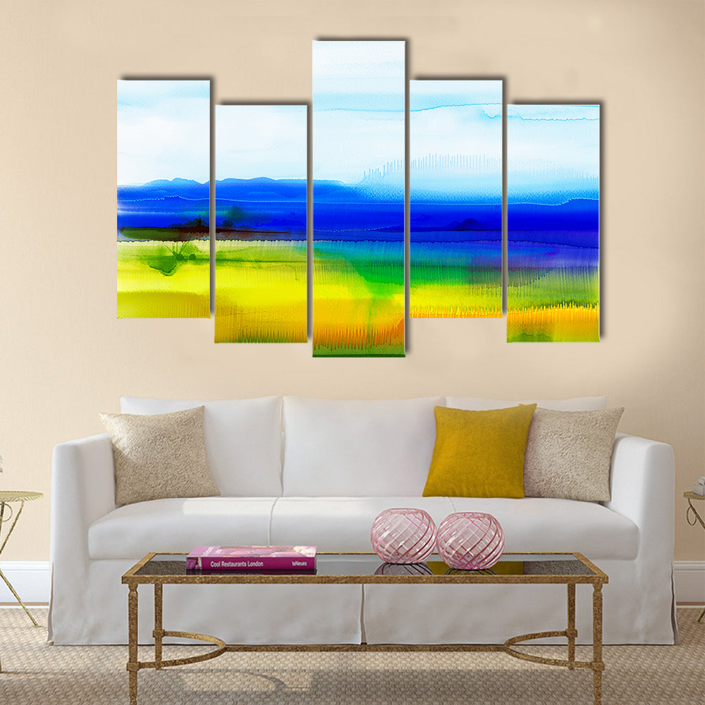 Semi Abstract Agriculture Fields Canvas Wall Art