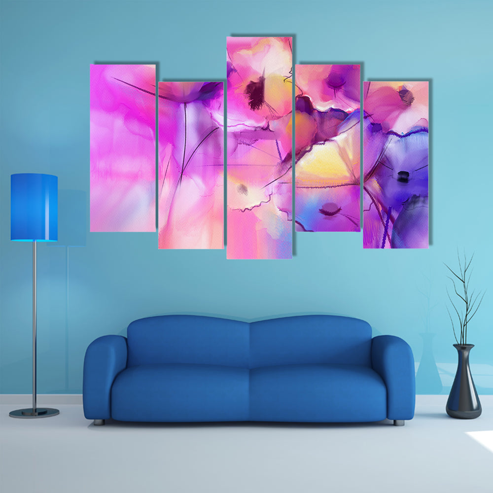 Tulip Flowers Abstract Canvas Wall Art