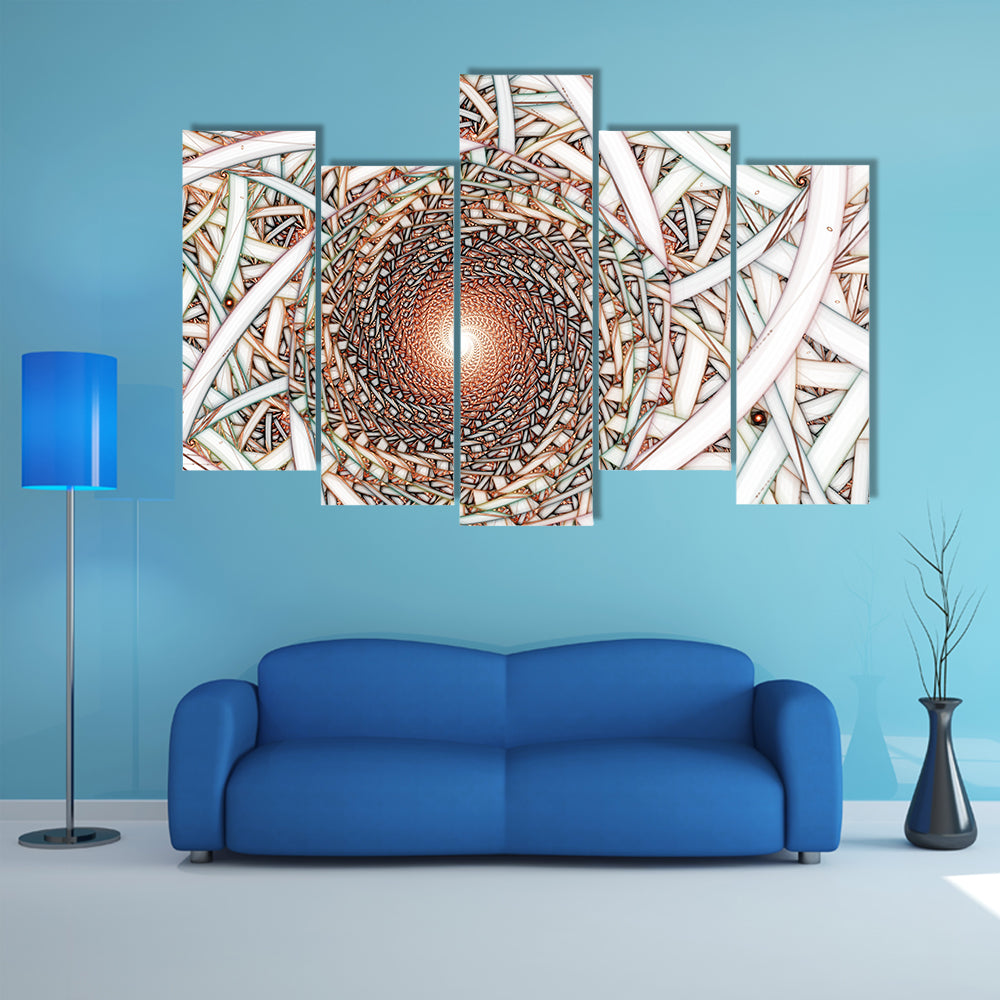 Shiny Fractal Spiral Canvas Wall Art