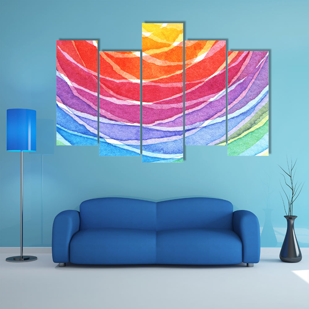 Rainbow Acrylic Abstract Canvas Wall Art