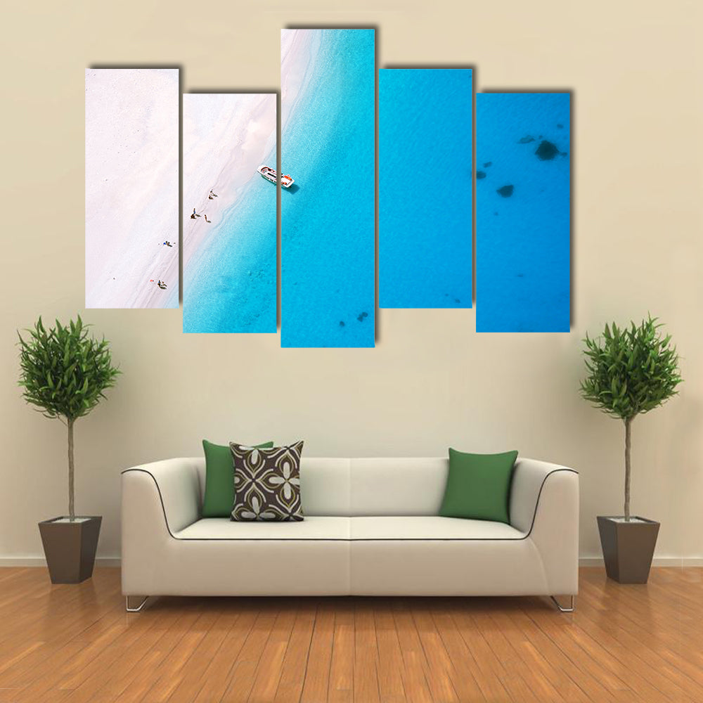 Aerial Beach on Zakynthos Island Canvas Wall Art