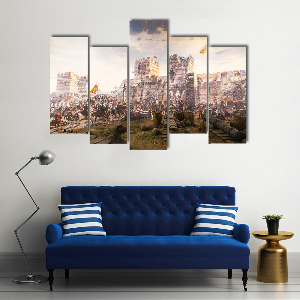 Historic Fall of Constantinople In 1453 Canvas Wall Art