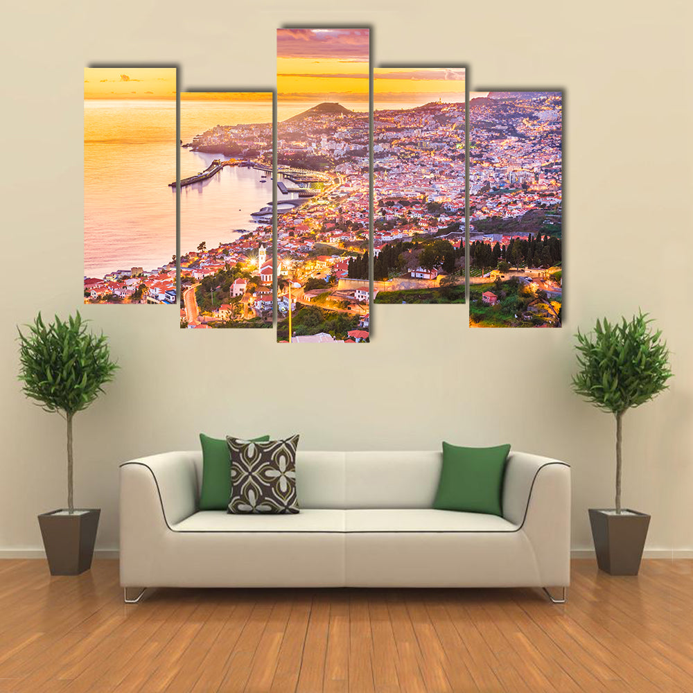 Madeira Island Sunset Harbor Canvas Wall Art