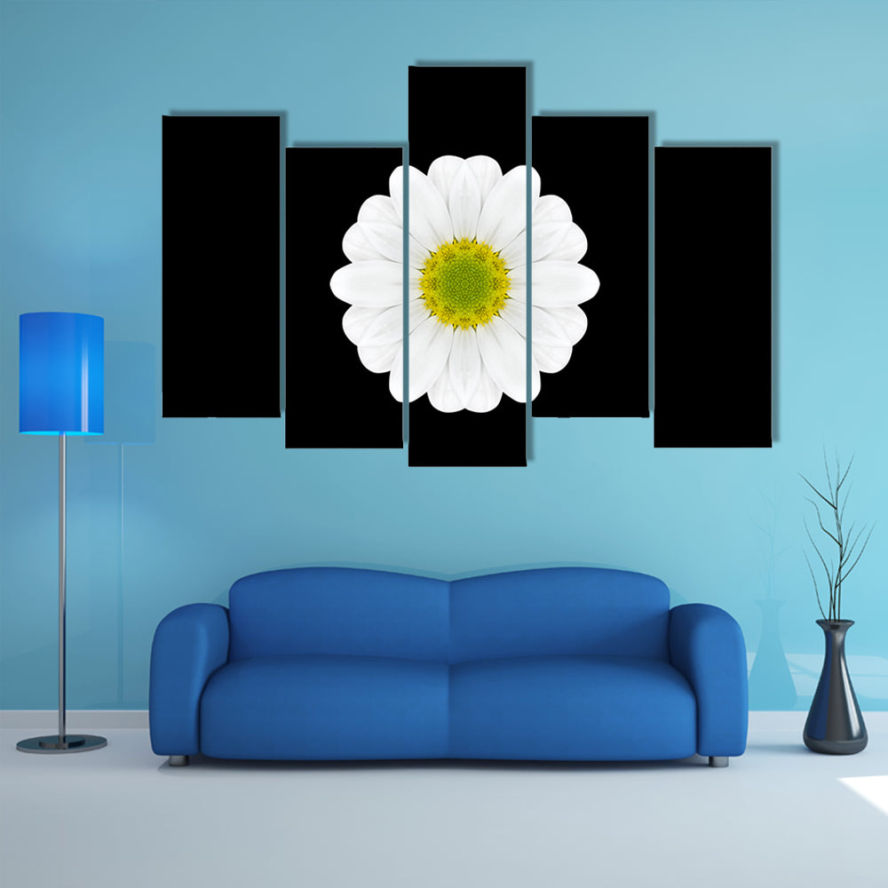 Close Up Of White Flower Mandala Canvas Wall Art
