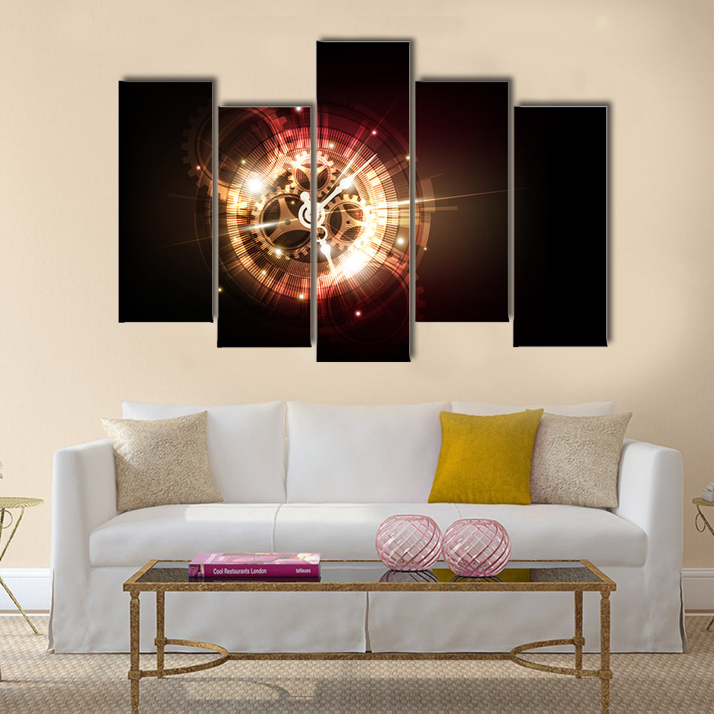 Clock Time Machine Concept Canvas Wall Art