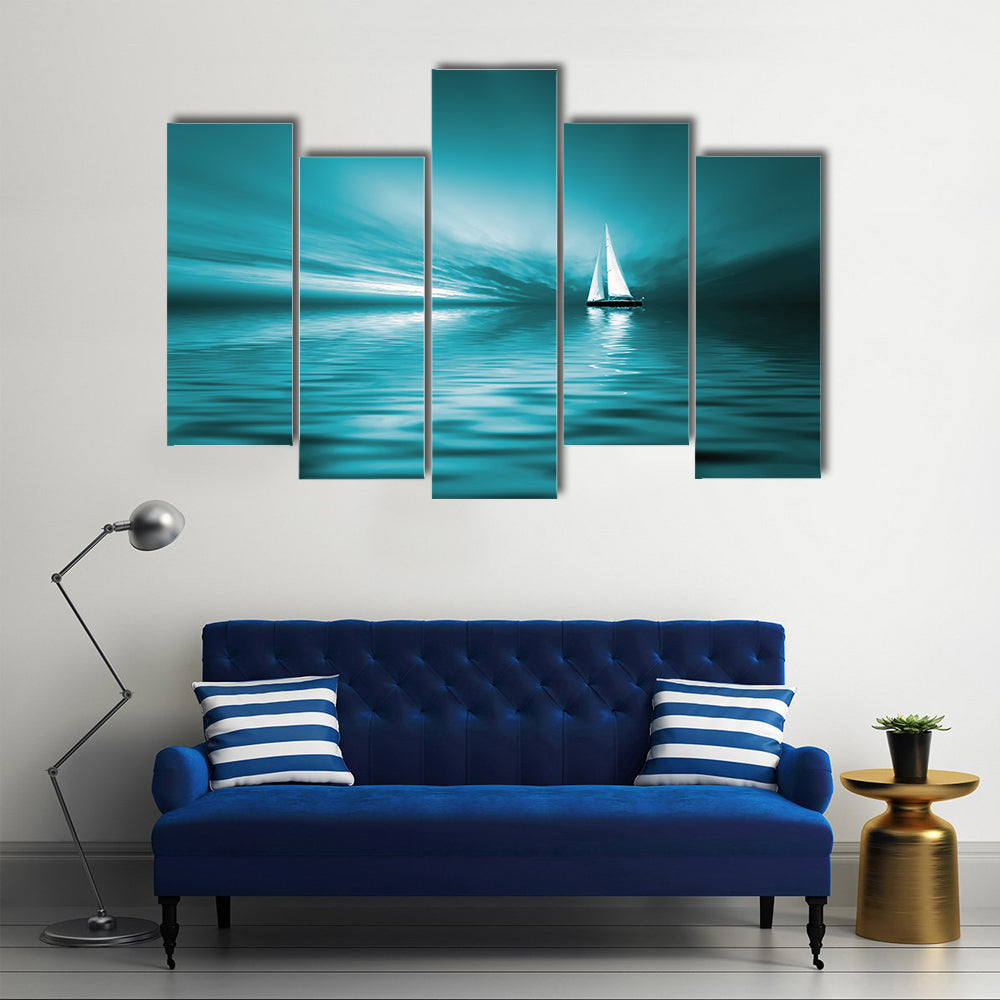 Sailing At Sunset Canvas Wall Art