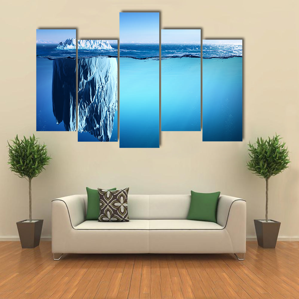 Iceberg Floating On Sea Canvas Wall Art
