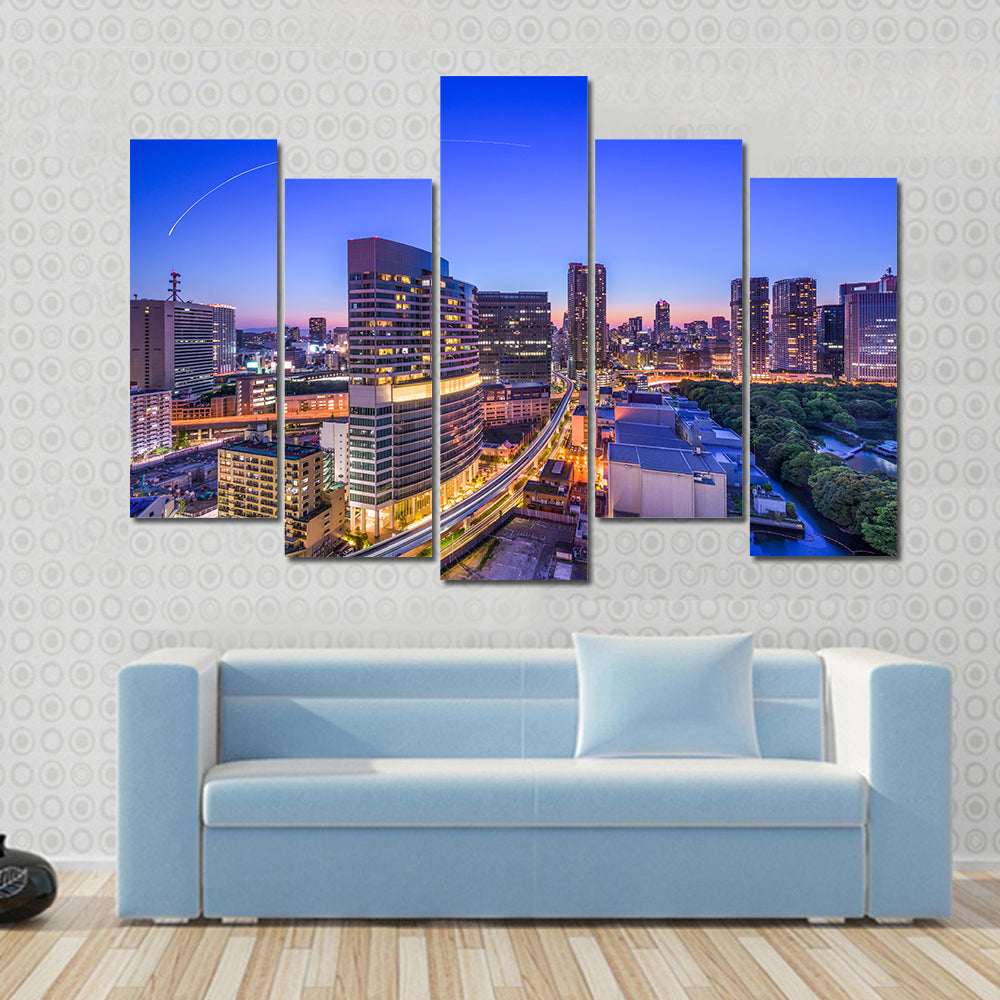 Tokyo Cityscape In Japan Canvas Wall Art