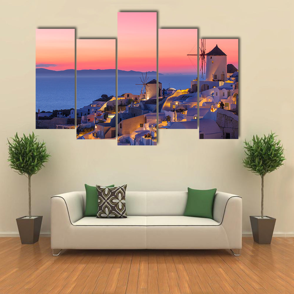 Sunset in Santorini Canvas Wall Art