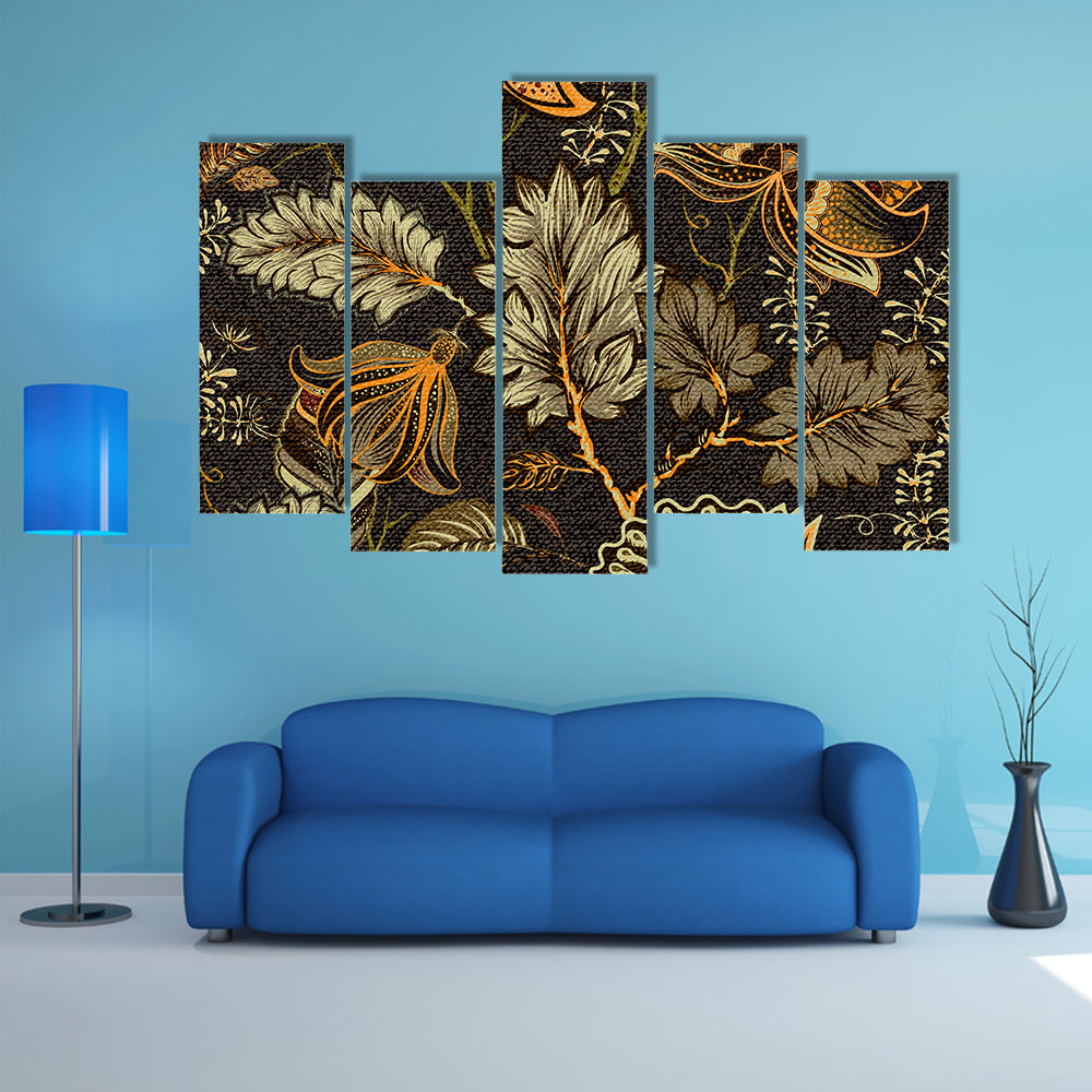 Vintage Ethnic Floral Texture Canvas Wall Art