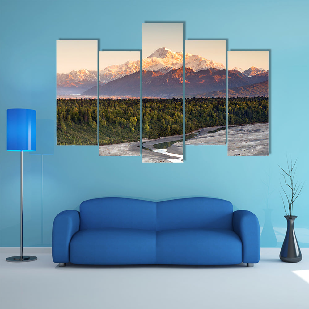 Denali Range And Mt McKinley In Alaska Canvas Wall Art