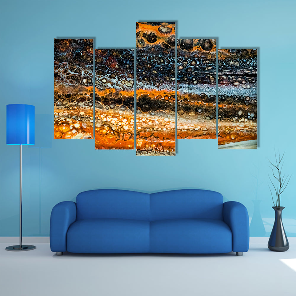 Liquid Painting With Cells Canvas Wall Art