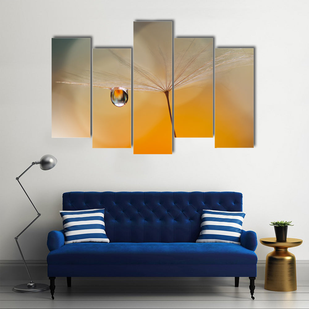 Dandelion Seed with Water Droplet Canvas Wall Art