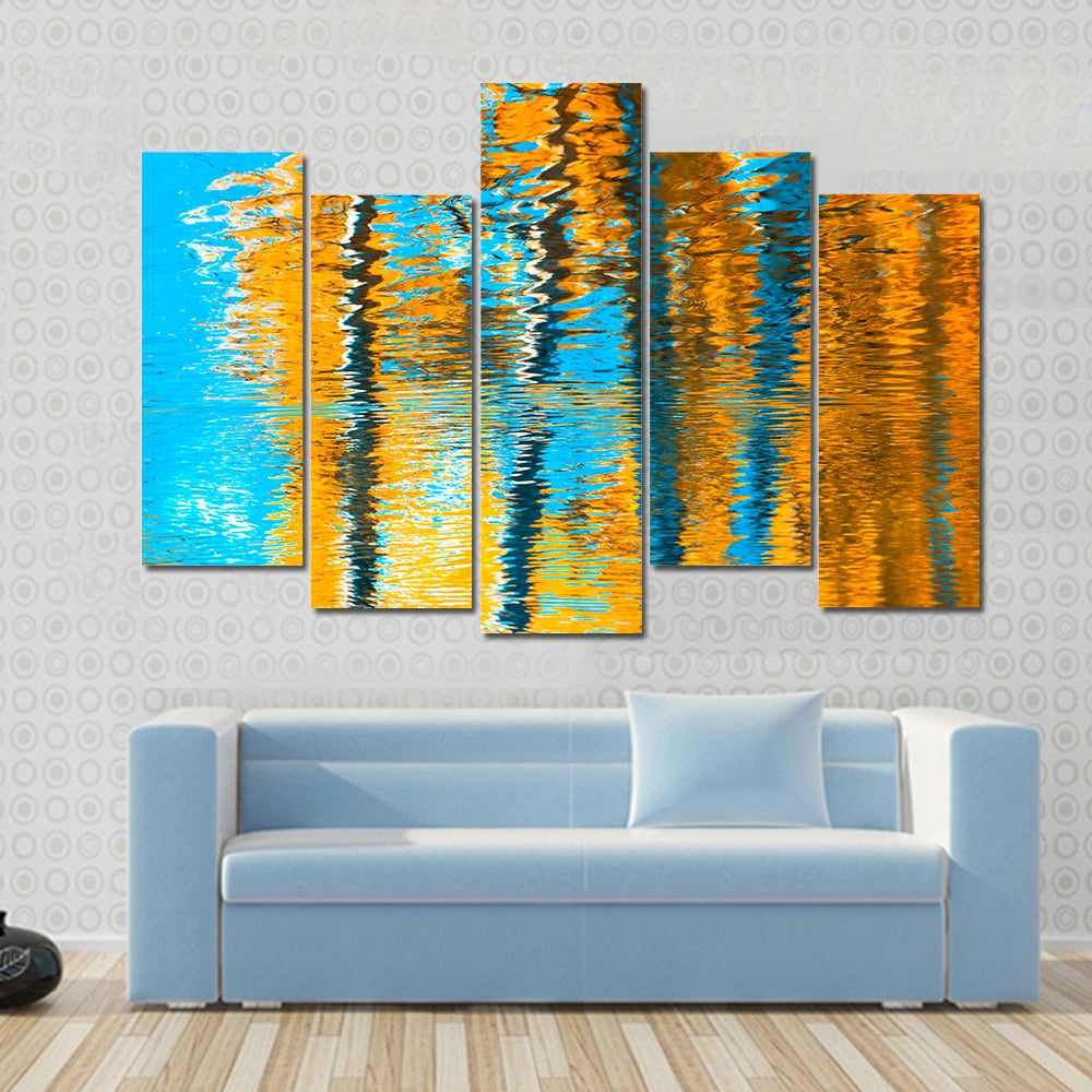 Autumn Reflections In Water Canvas Wall Art