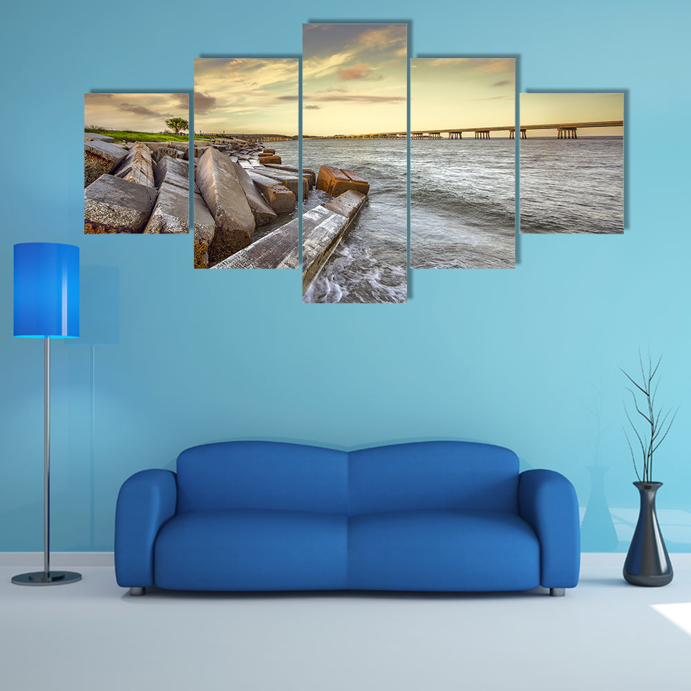Two Bridges Between Amelia Island and Big Talbot Island Canvas Wall Art