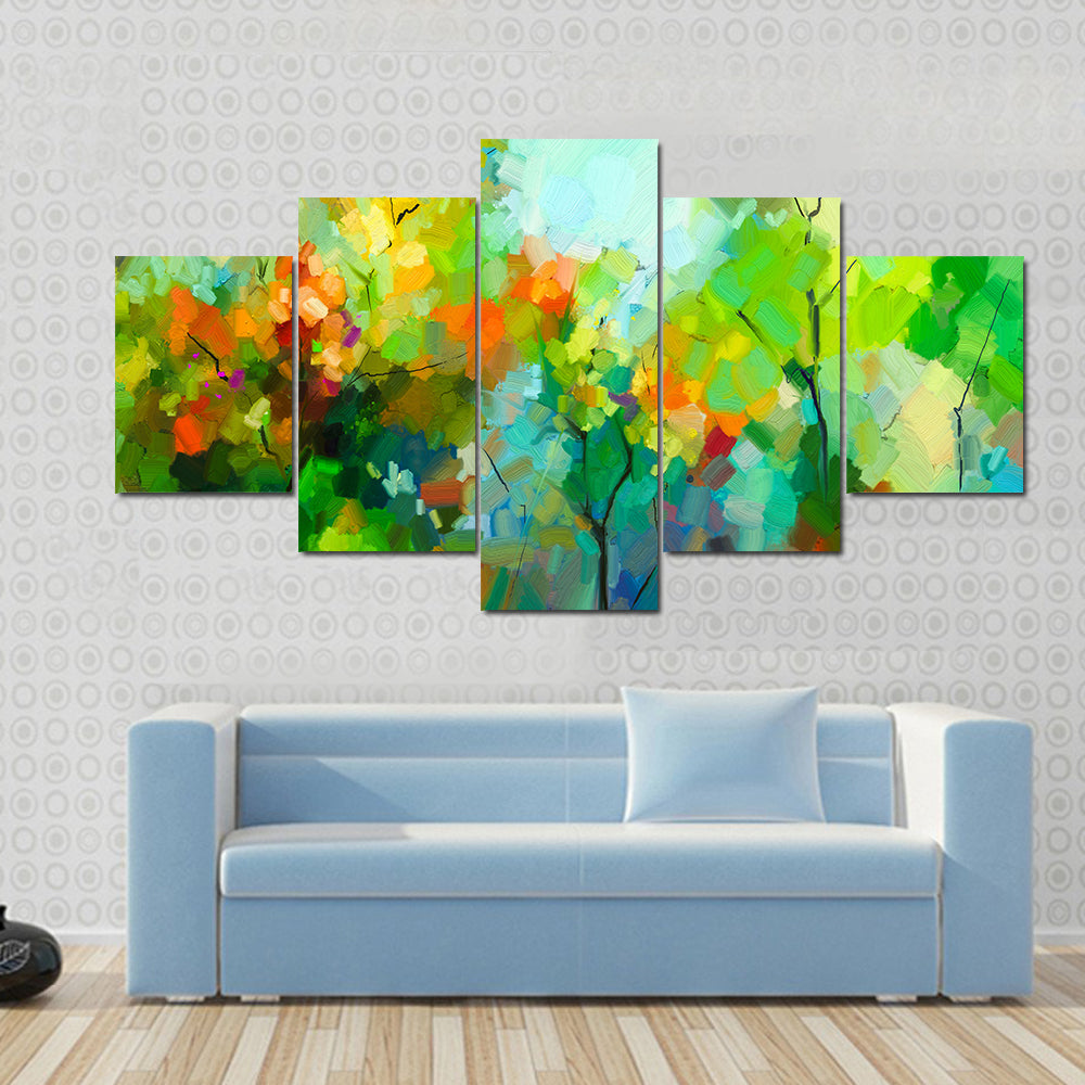 Spring Forest Abstract Canvas Wall Art