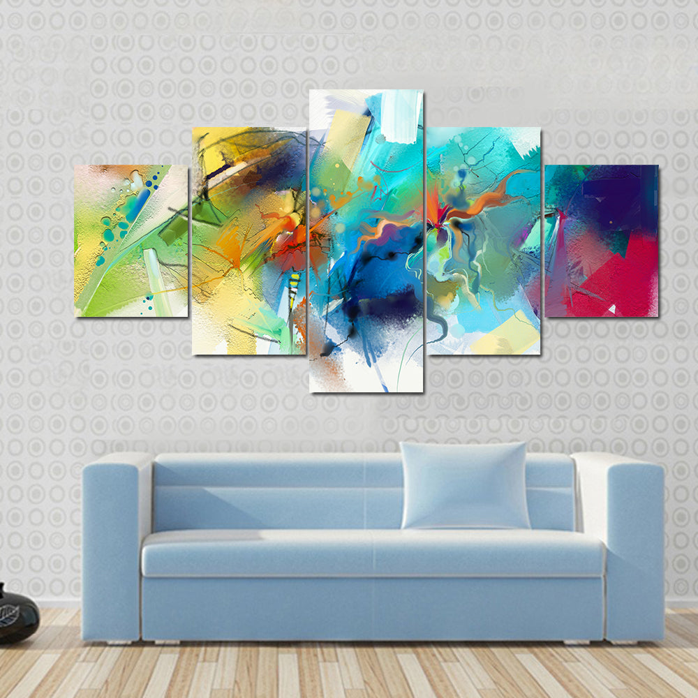 Hand-drawn Abstract Brushstrokes Canvas Wall Art