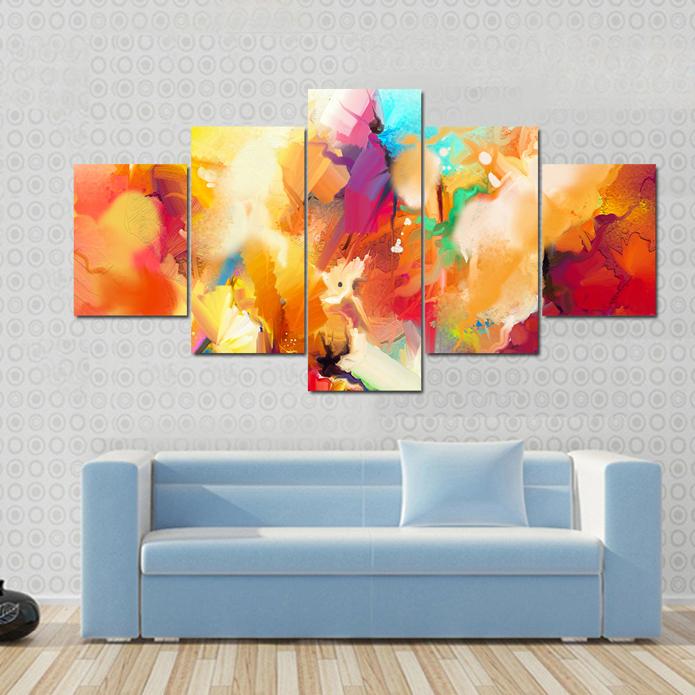 Colorful Abstract Flowers Canvas Wall Art
