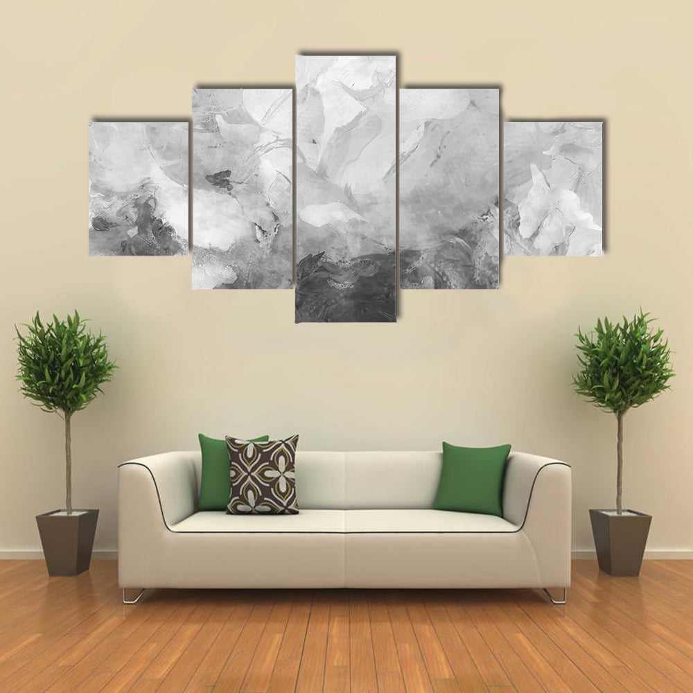 Monochrome Wide Brushstrokes Canvas Wall Art