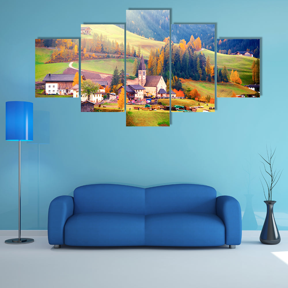 Santa Maddalena Village at Sunrise Canvas Wall Art
