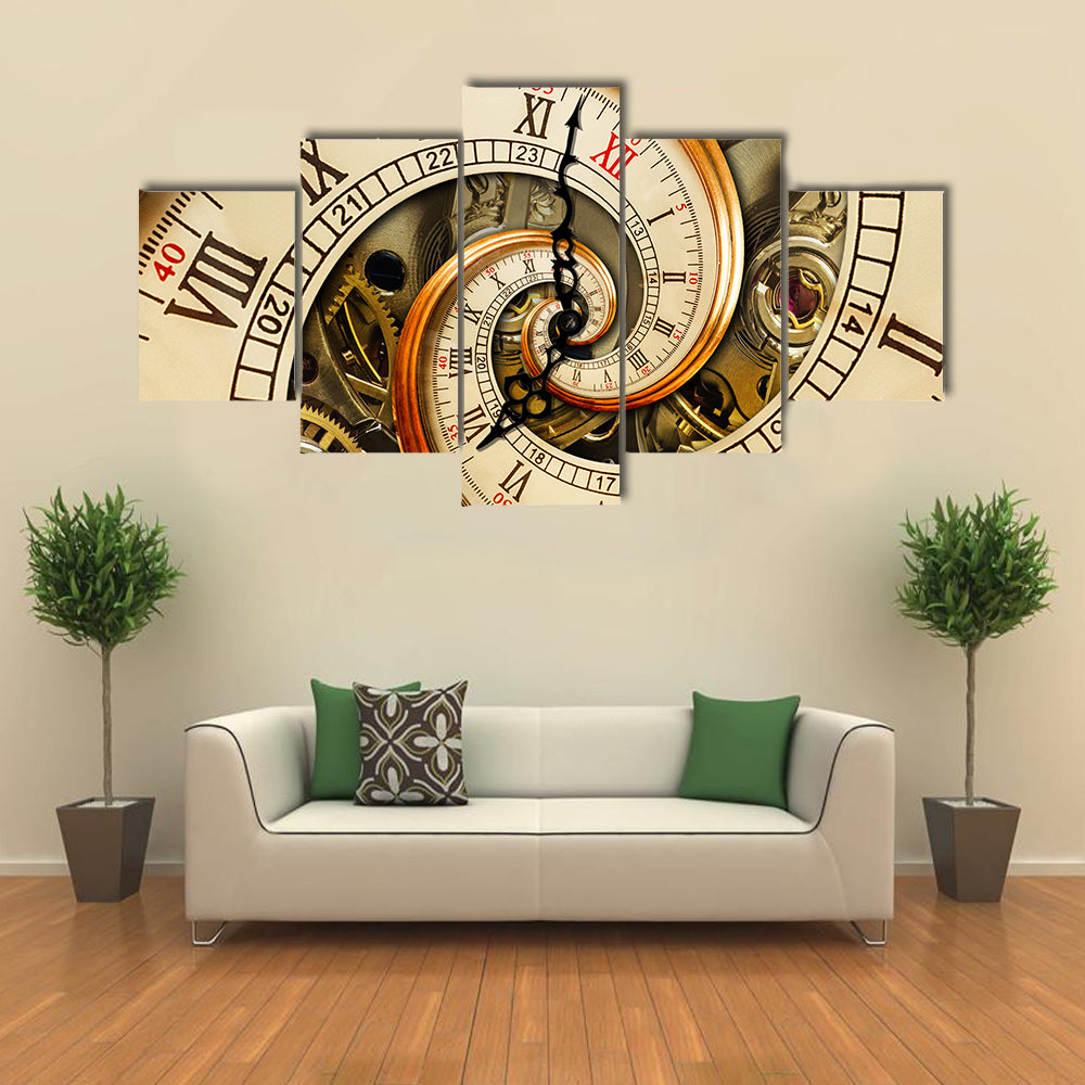 Antique Old Clock Canvas Wall Art