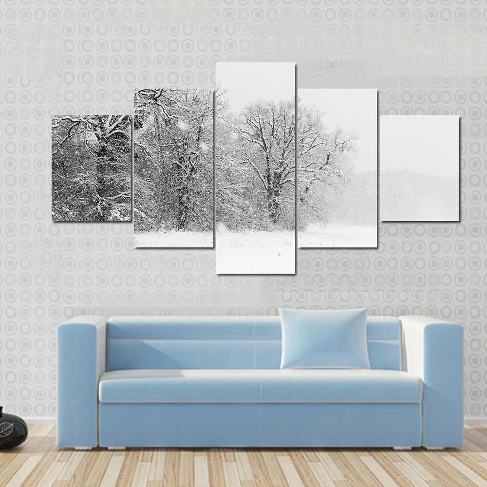 Minimalist Snowy Trees Canvas Wall Art