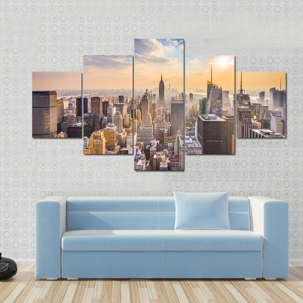 Manhattan Skyline with Empire State Building Canvas Wall Art